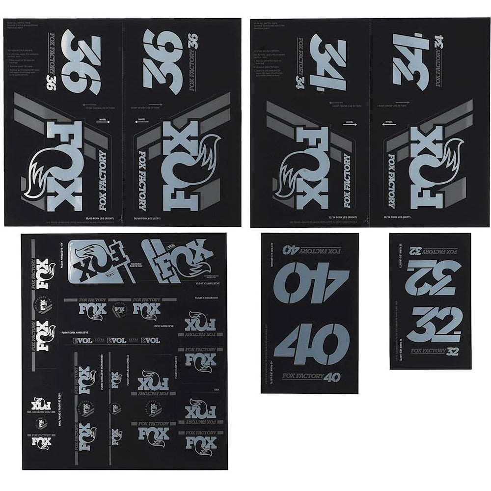 Fox Shox Heritage Fork And Shock Decal Kit - Chrome - 2022