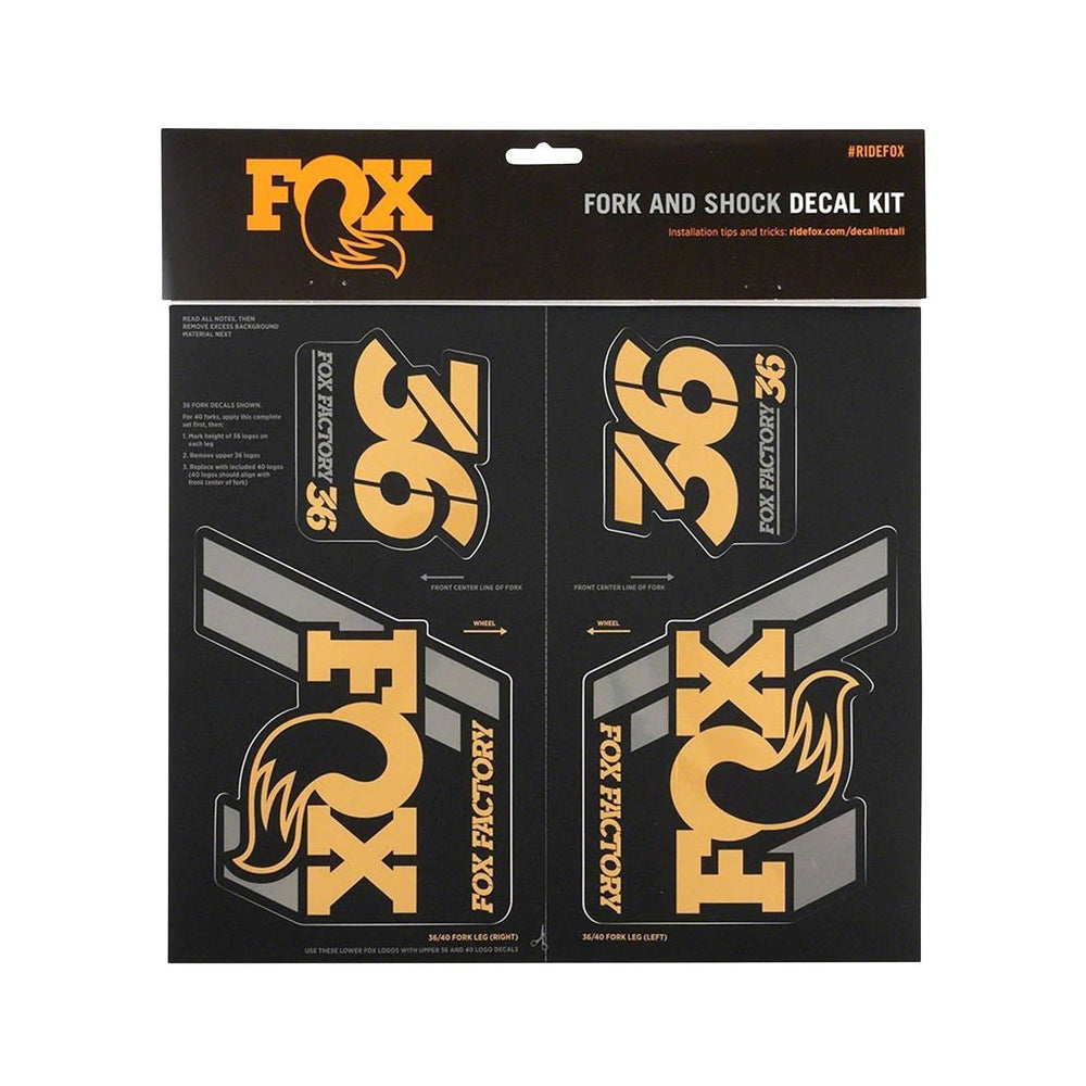 Fox Shox Heritage Fork And Shock Decal Kit - Gold - 2022
