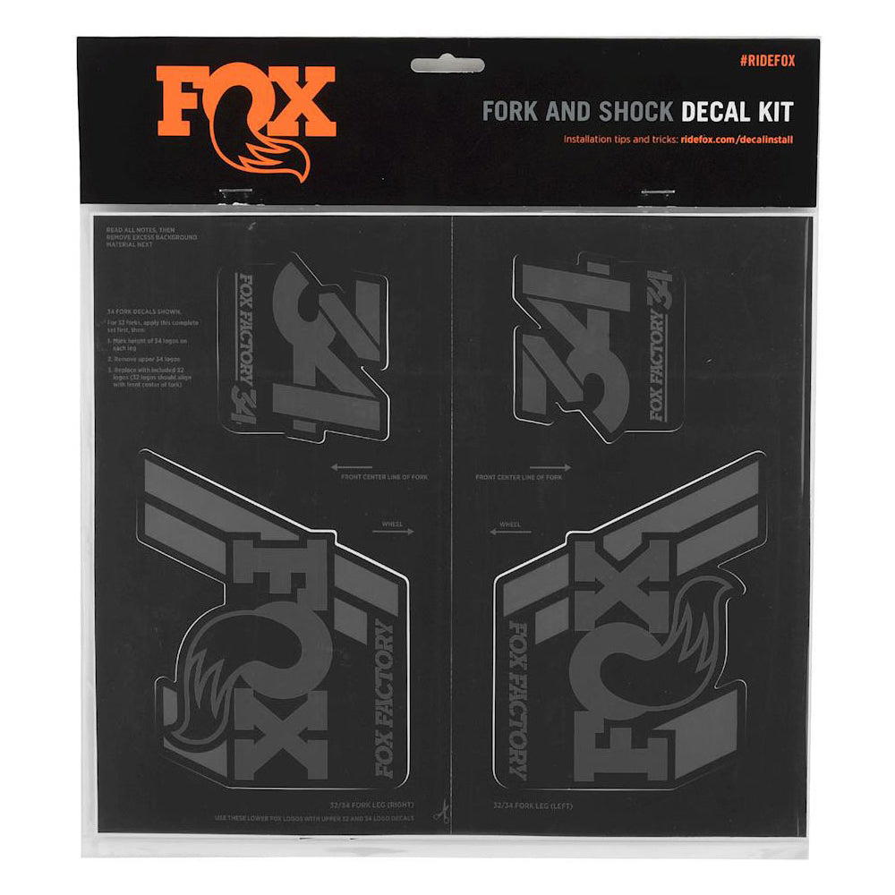 Fox Shox Heritage Fork And Shock Decal Kit - Stealth Black - 2022