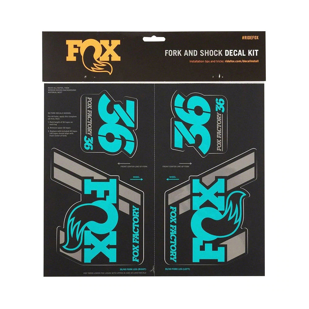 Fox Shox Heritage Fork And Shock Decal Kit - Turquoise - 2022