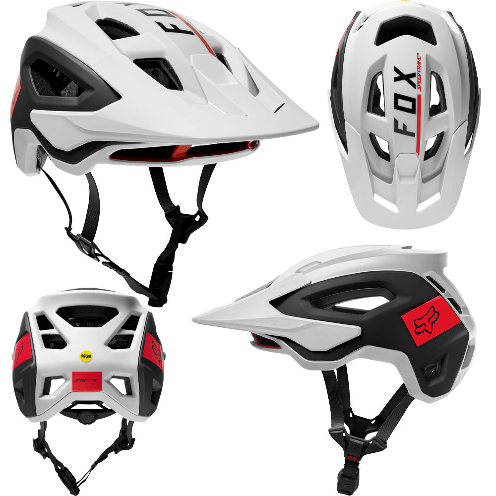 Fox Speedframe Pro MIPS Helmet - S - Blocked White - Black