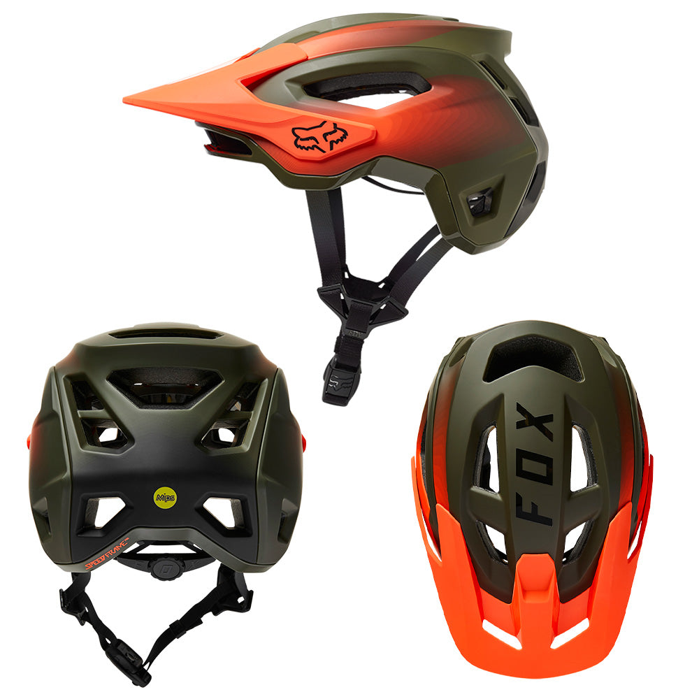 Fox Speedframe Pro MIPS Helmet - L - Fade Olive Green - AS-NZS 2063-2008 Standard