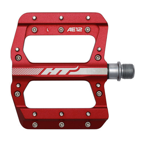 HT AE12 Alloy Flat Pedals - Red