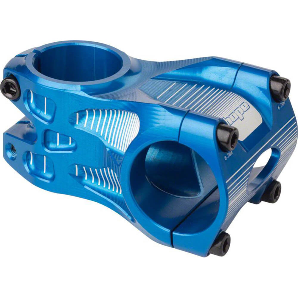 Hope AM-Freeride 31.8mm Bar Clamp Stem - Blue - 31.8mm - 50mm x 0 Degree - 1 1-8th Inch