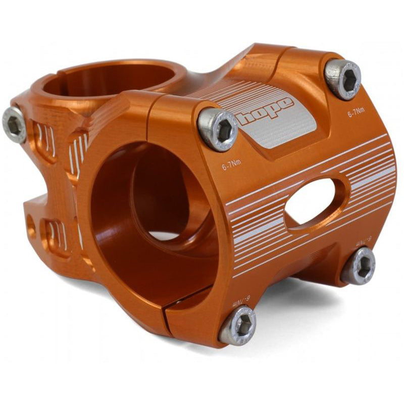 Hope AM-Freeride 35mm Bar Clamp Stem - Orange - 35mm - 35mm x 0 Degree - 1 1-8th Inch
