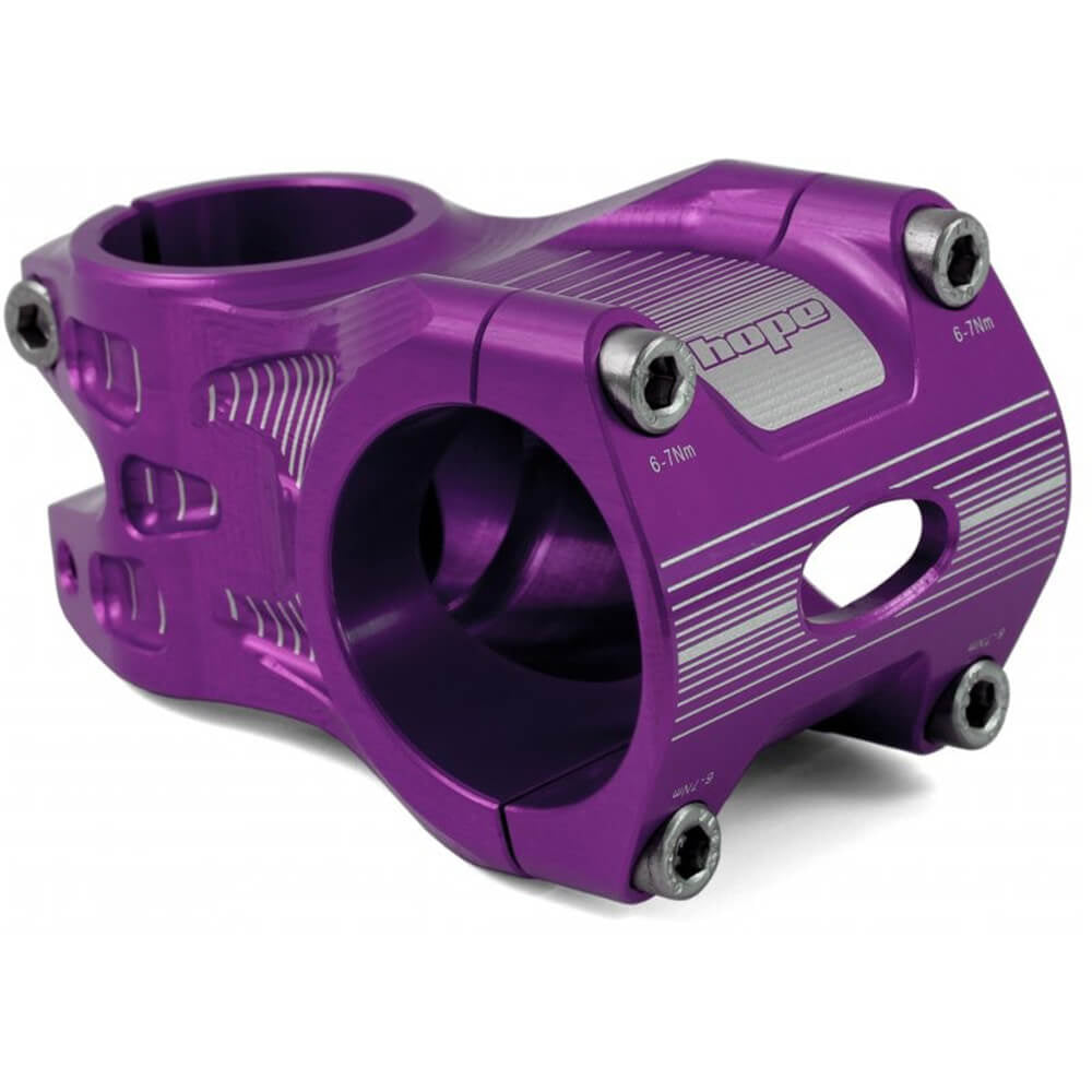 Hope AM-Freeride 31.8mm Bar Clamp Stem - Purple - 31.8mm - 50mm x 0 Degree - 1 1-8th Inch