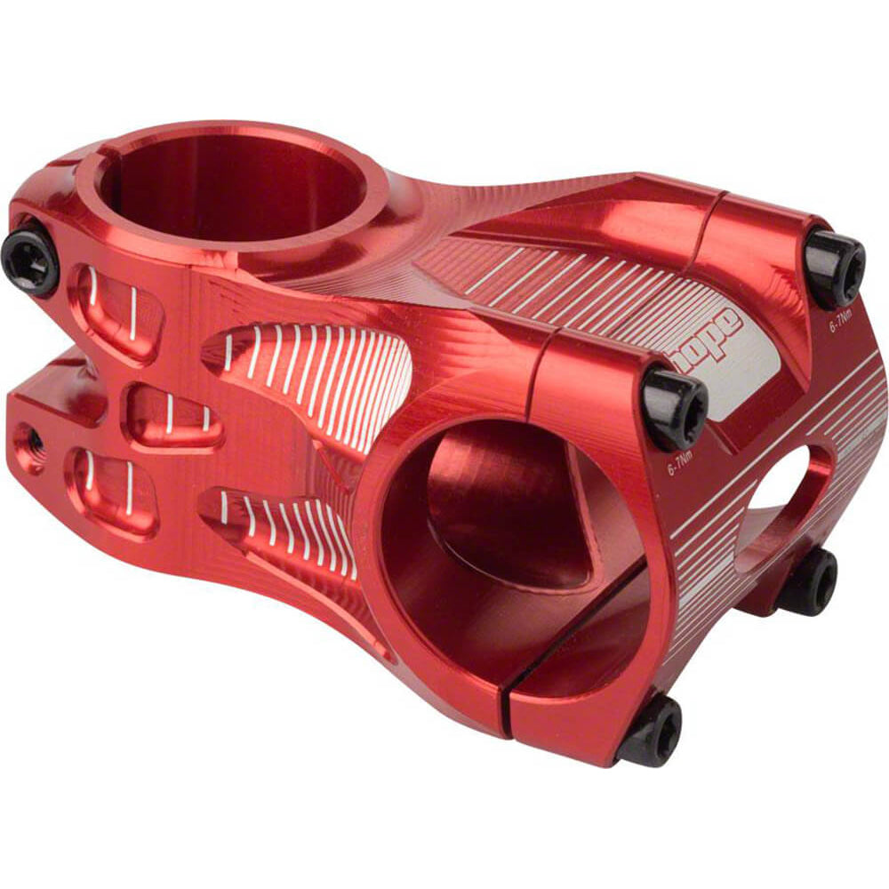 Hope AM-Freeride 31.8mm Bar Clamp Stem - Red - 31.8mm - 50mm x 0 Degree - 1 1-8th Inch