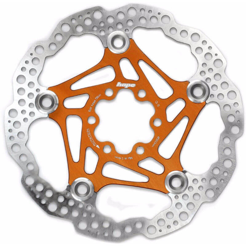 Hope Floating Disc Brake Rotor - Orange - 180mm - 6 Bolt