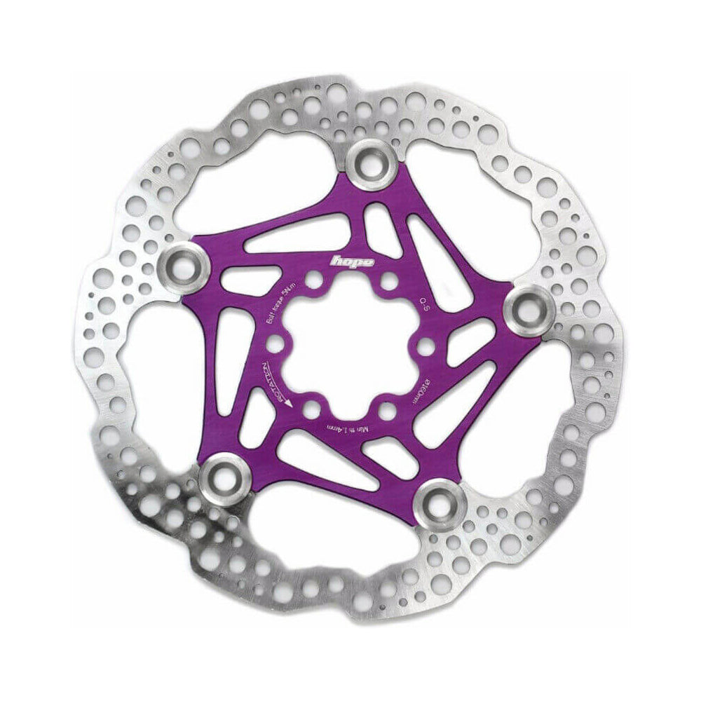 Hope Floating Disc Brake Rotor - Purple - 180mm - 6 Bolt