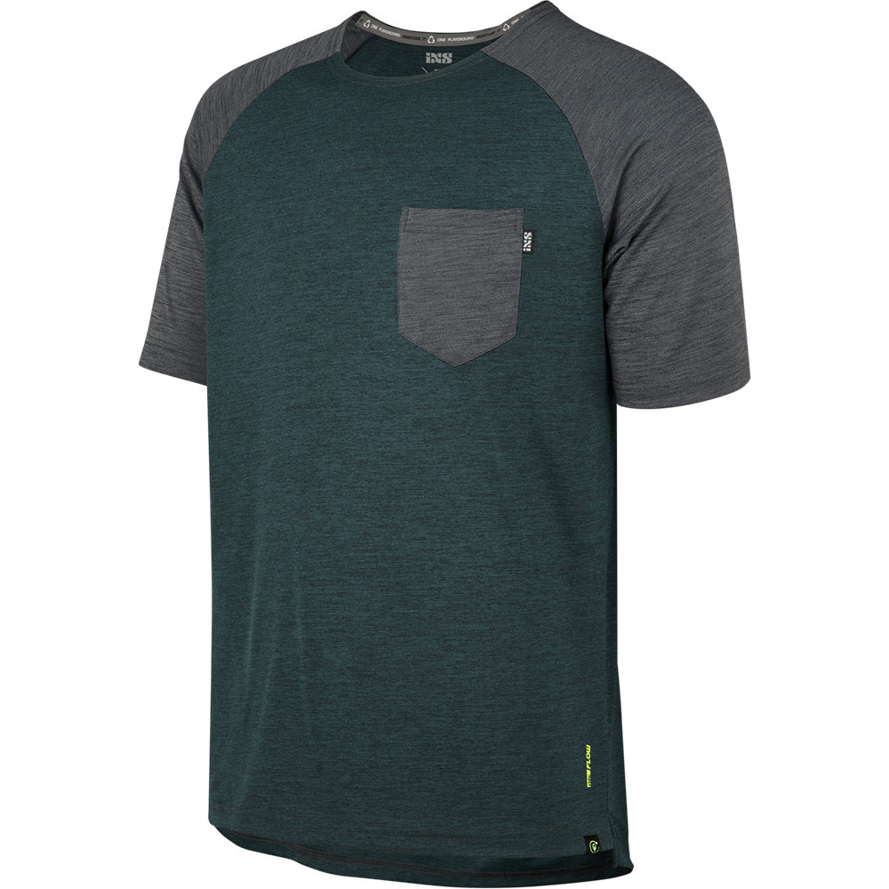 IXS Flow X Short Sleeve Jersey - S - Everglade - Graphite