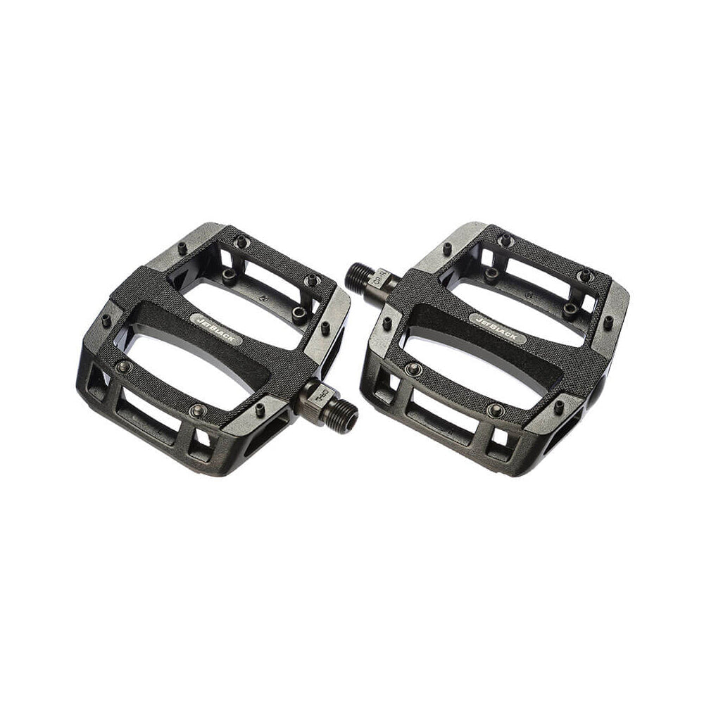 black flat pedals Jetblack Flat Out Black Unsealed Alloy Pedals