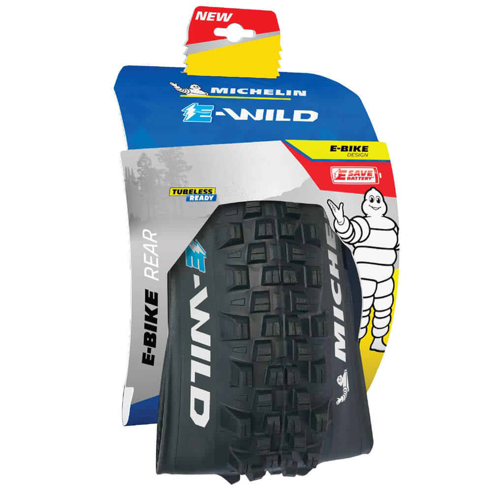 Michelin E-Wild Rear Tyre - Competition - TR Kevlar Folding - 33 TPI Gravity Shield - Gum-X - 2.6 Inch - 29 Inch