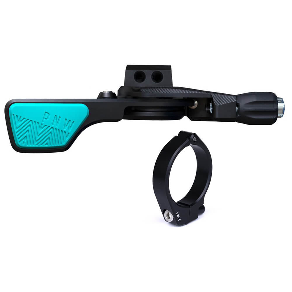 PNW Components Loam Dropper Lever Kit - Black - Teal - 22.2mm Bar Clamp