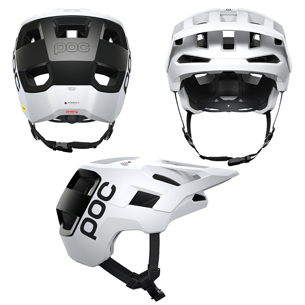 POC Kortal Race MIPS Helmet - M-L - Hydrogen White - Uranium Black Matte