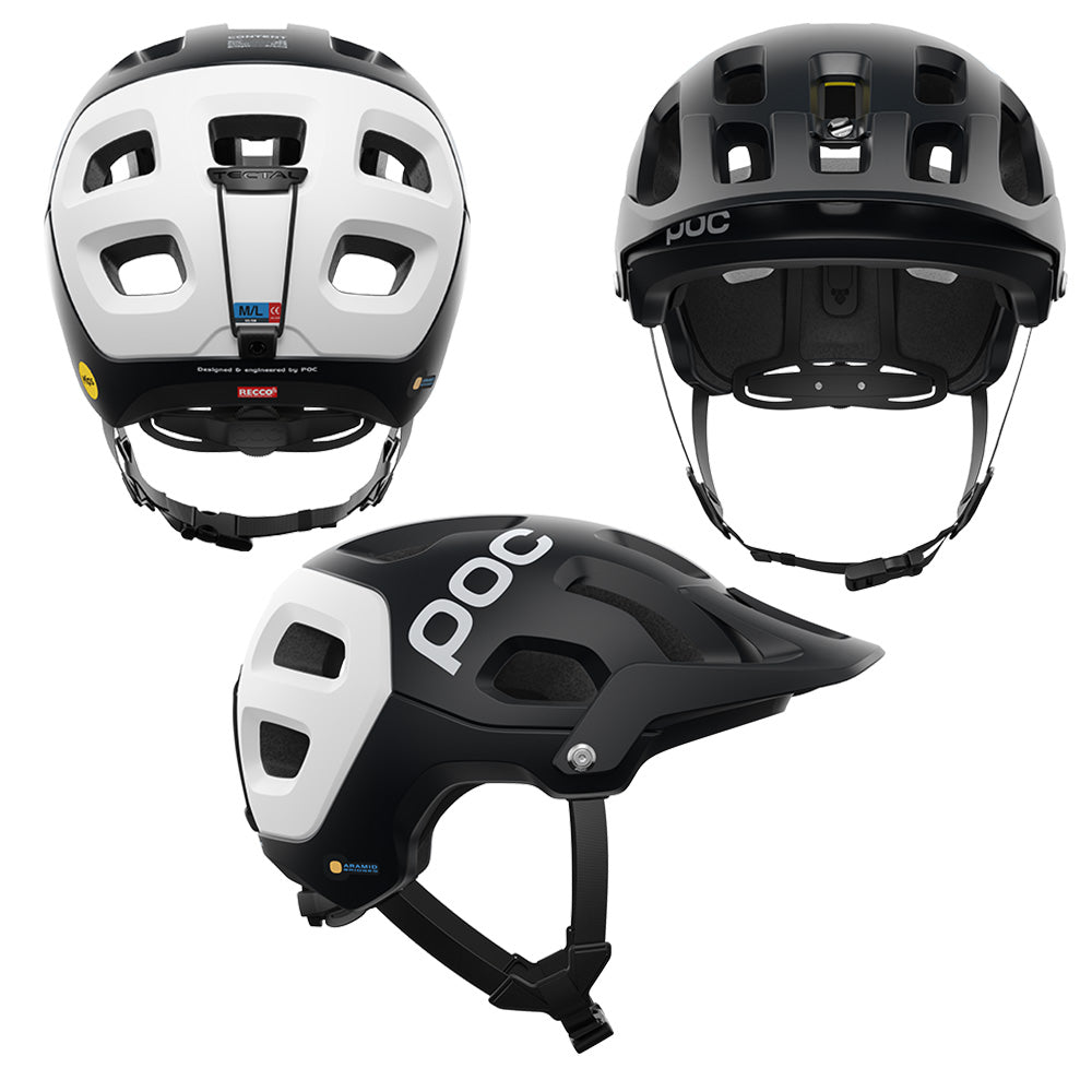 POC Tectal Race MIPS Helmet - L - Uranium Black - Hydrogen White Matte