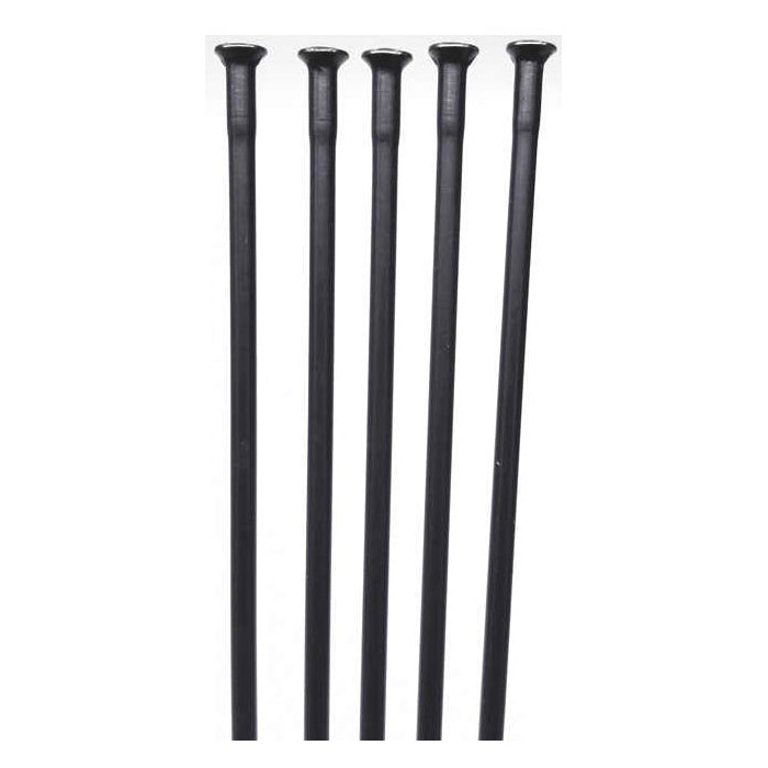Pillar Double Butted PSR Spokes - Black - Straight Pull - No Nipples Included - 278mm Long x 2.0mm-1.8mm-2.0mm - 2.2mm PSR Elbow - Pack Of 18
