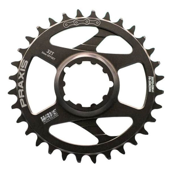 Praxis MTN Wave Direct Mount Chainring - SRAM Direct Mount - 3mm Boost - Round - Black - 32T
