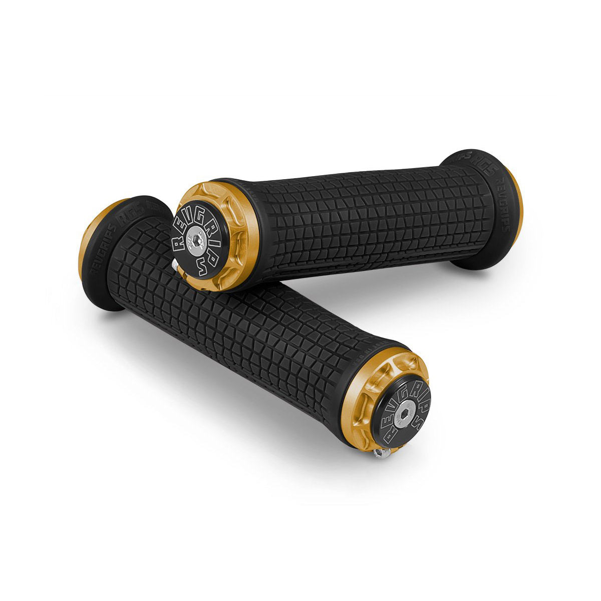 RevGrips Pro Series Grips - Black With Gold Clamps - Dual Lock On Grips - RG7