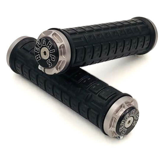 RevGrips Pro Series Grips - Black With Grey Clamps - Dual Lock On Grips - Large