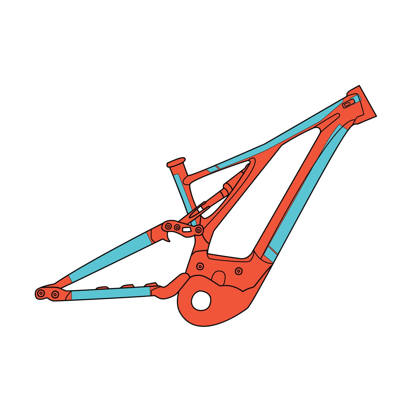 RideWrap Covered Protection Frame Kit - Clear - Gloss - eMTB Kit