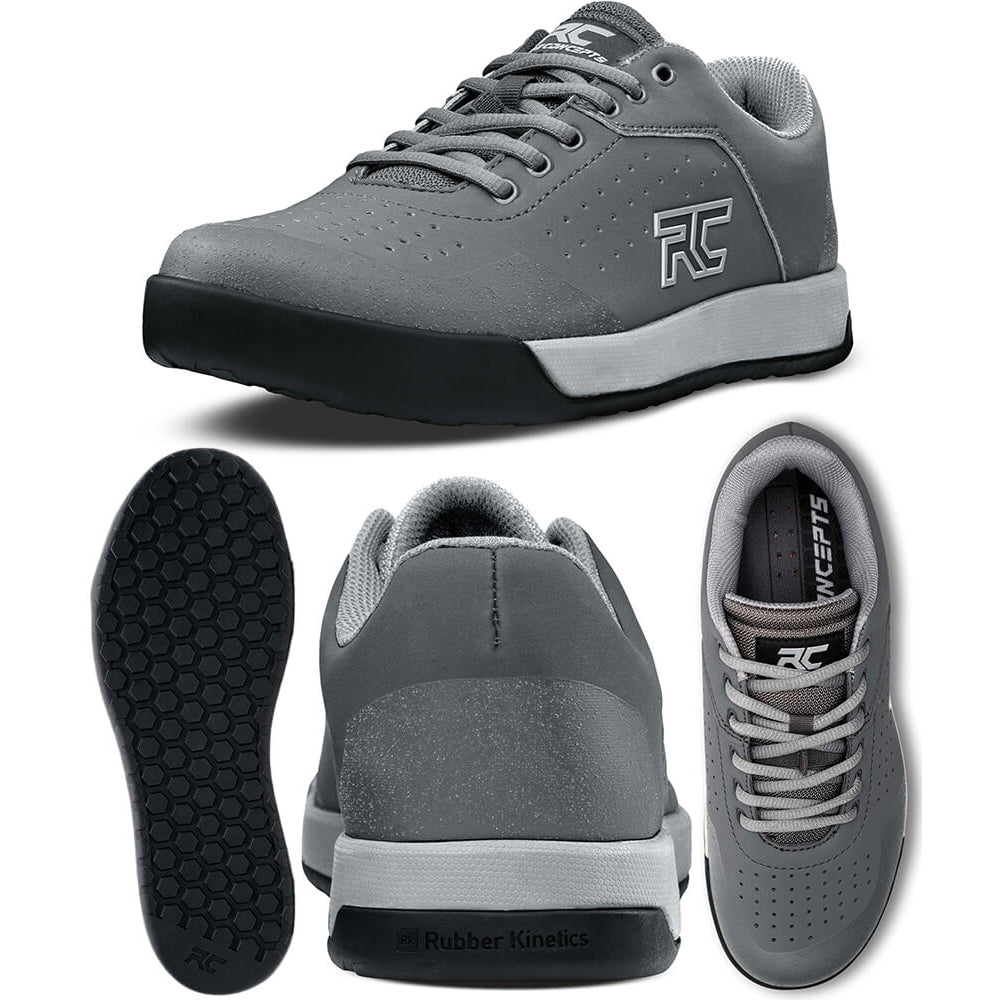 Ride Concepts Hellion Women's Flat Shoes - US 5.5 - Charcoal - Mid Grey