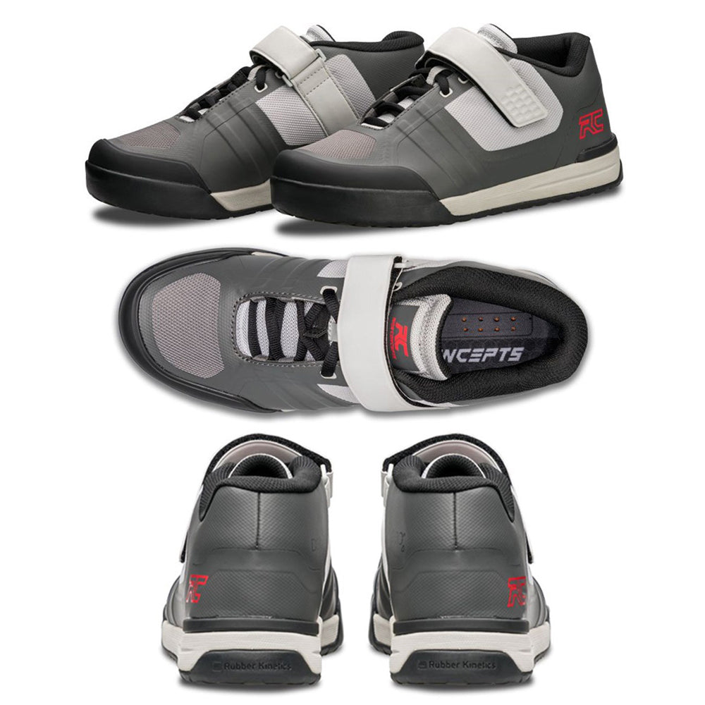 Ride Concepts Transition SPD Shoes - US 7.5 - Charcoal - Red