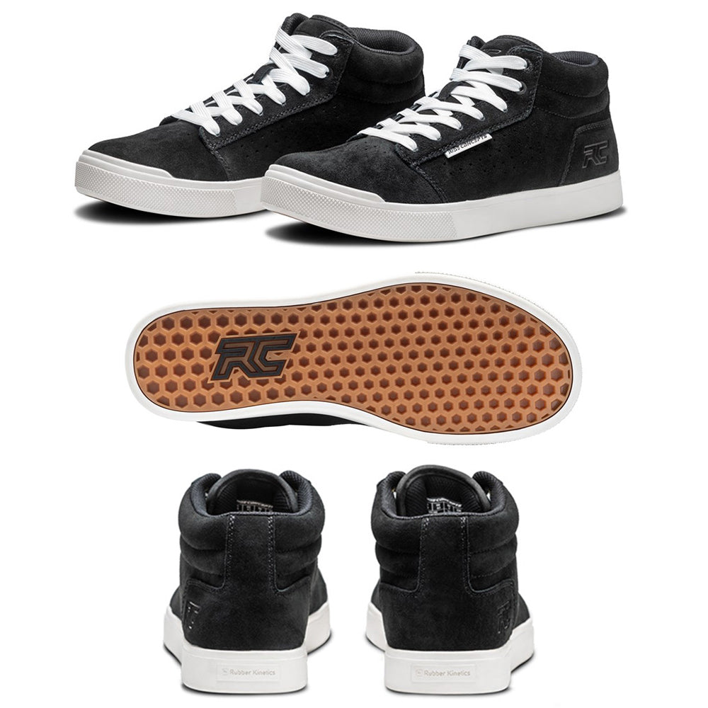 Ride Concepts Vice Mid Flat Shoes - US 7.0 - Black - White