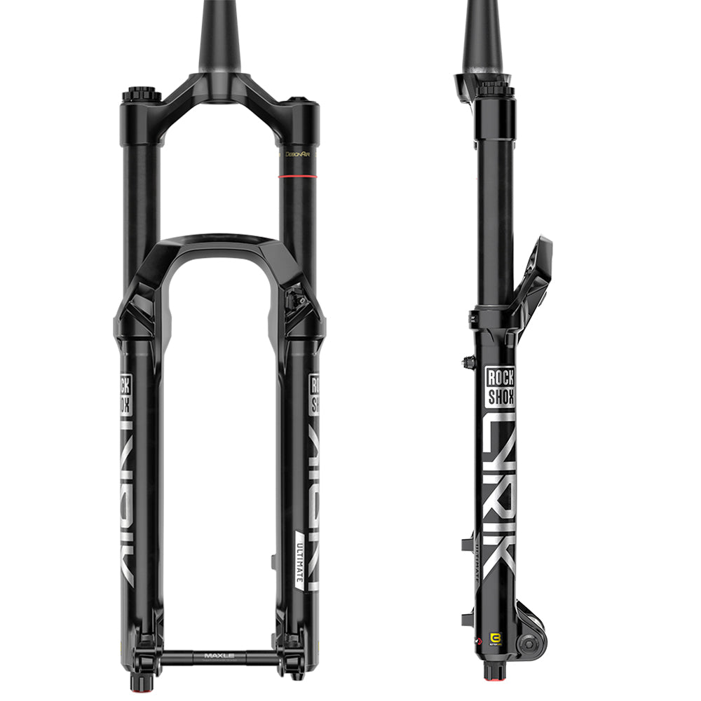 Rockshox Lyrik Ultimate Charger 3 RC2 Debonair+ D1 Fork - Gloss Black - 15x110mm Boost - Maxle Stealth - 44mm - 160mm - 2023 - Tapered 1 1-8-1.5 Inch - 27.5 Inch