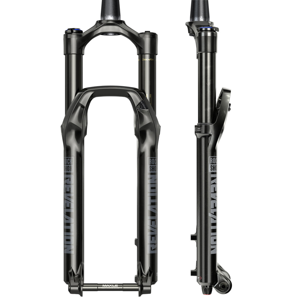 Rockshox Revelation RC Debonair A3 Fork - 27.5 Inch - 160mm - 15x110mm Boost - 46mm - Maxle Stealth - 2023 - Tapered 1 1-8-1.5 Inch - Gloss Black
