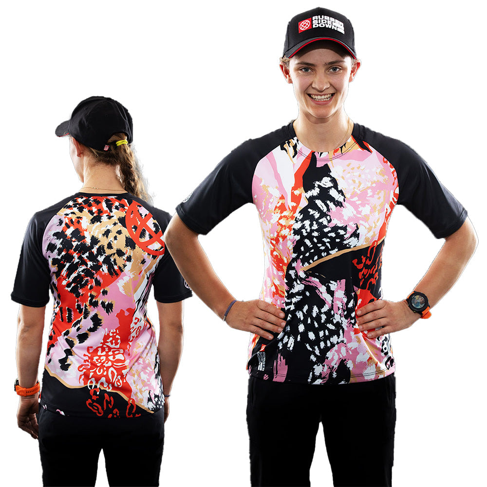 Rubber Side Down Women's Jungle Short Sleeve Jersey - Women's XS - Pink
