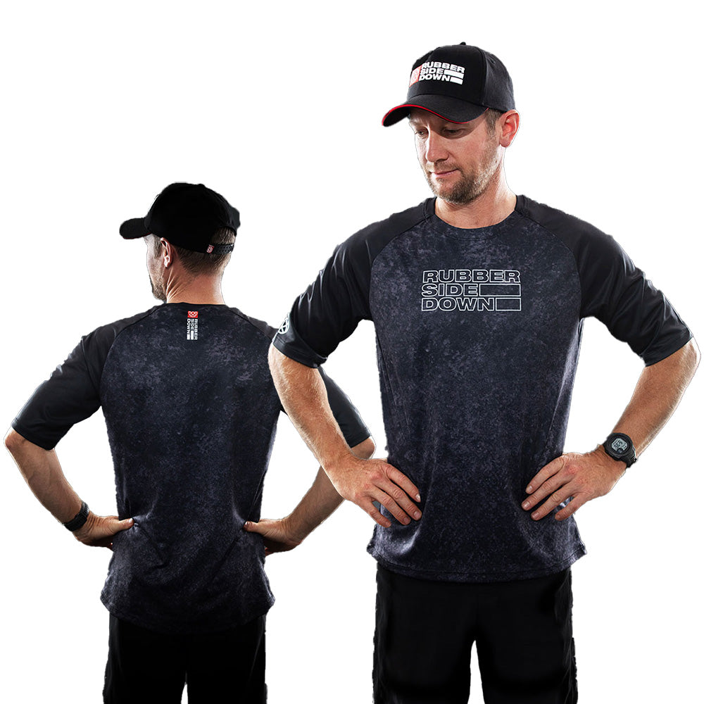 Rubber Side Down His Vapor Short Sleeve Jersey - 2XL - Black Haze