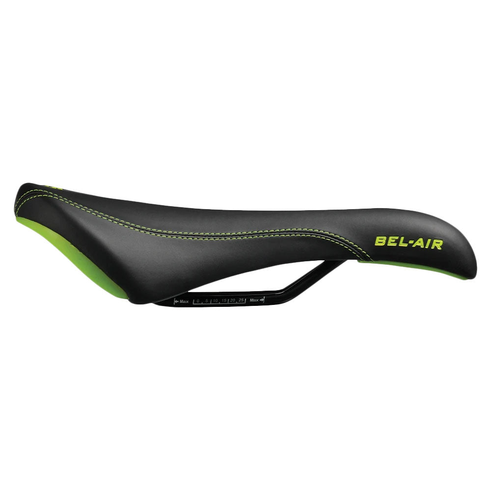 SDG Bel-Air Saddle - Black - Green - Sport - Steel Rails