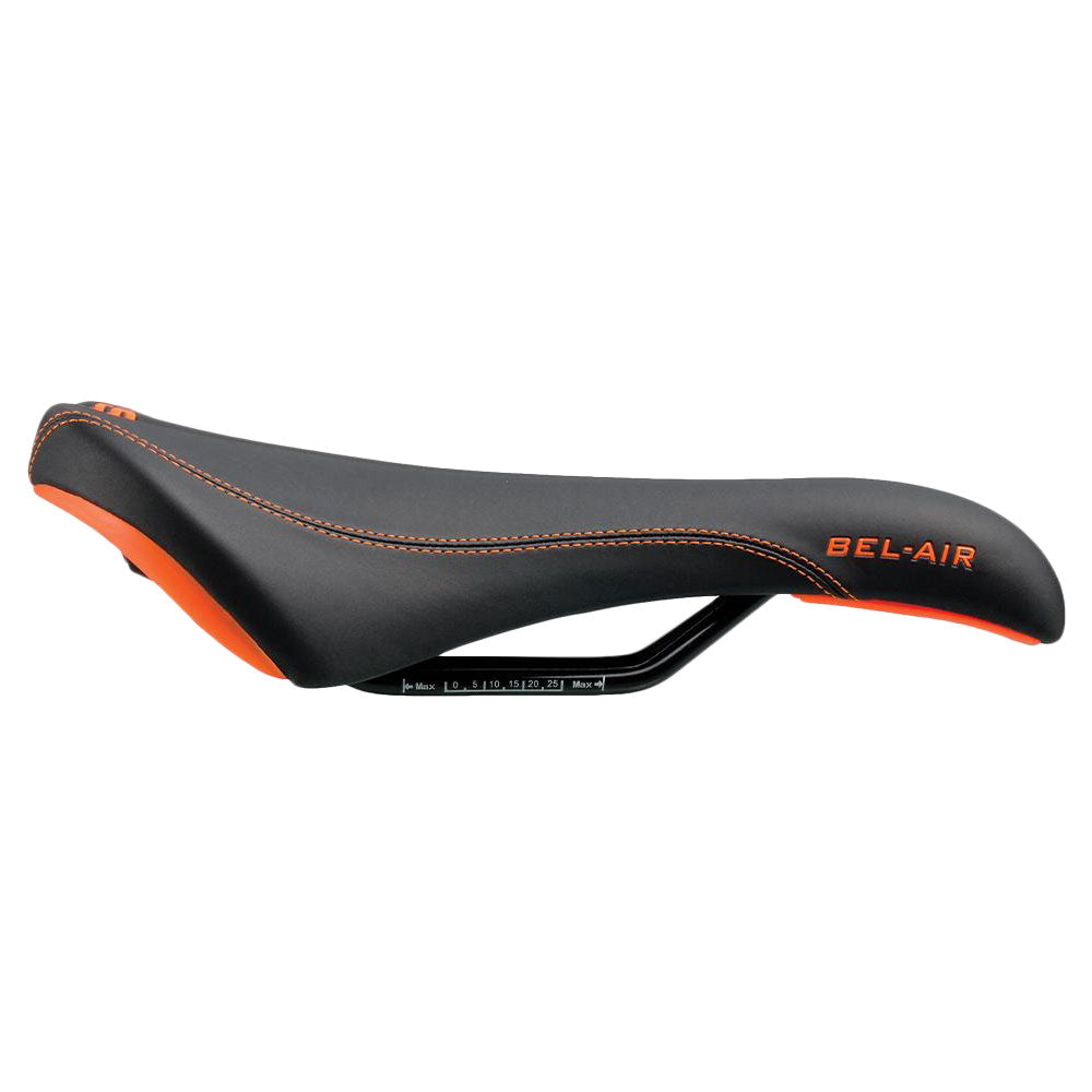 SDG Bel-Air Saddle - Black - Orange - Sport - Steel Rails