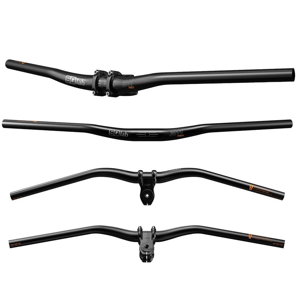 SQLab 311 2.0 Alloy Bars - 31.8mm - 740mm - 25mm - Black - 16 Degree Backsweep