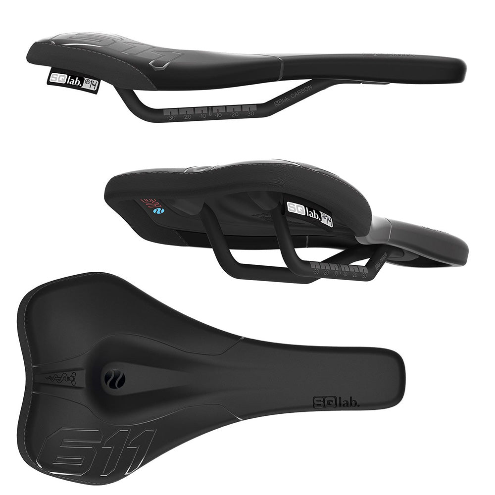 SQLab 611 Ergowave Carbon Saddle - Carbon - 130mm - Black