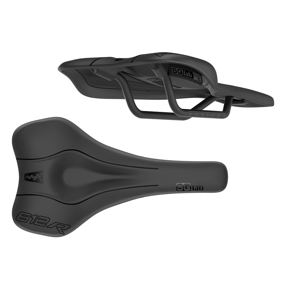 SQLab 612R Ergowave S-Tube Saddle - Black - S-Tube Rails - 120mm Wide