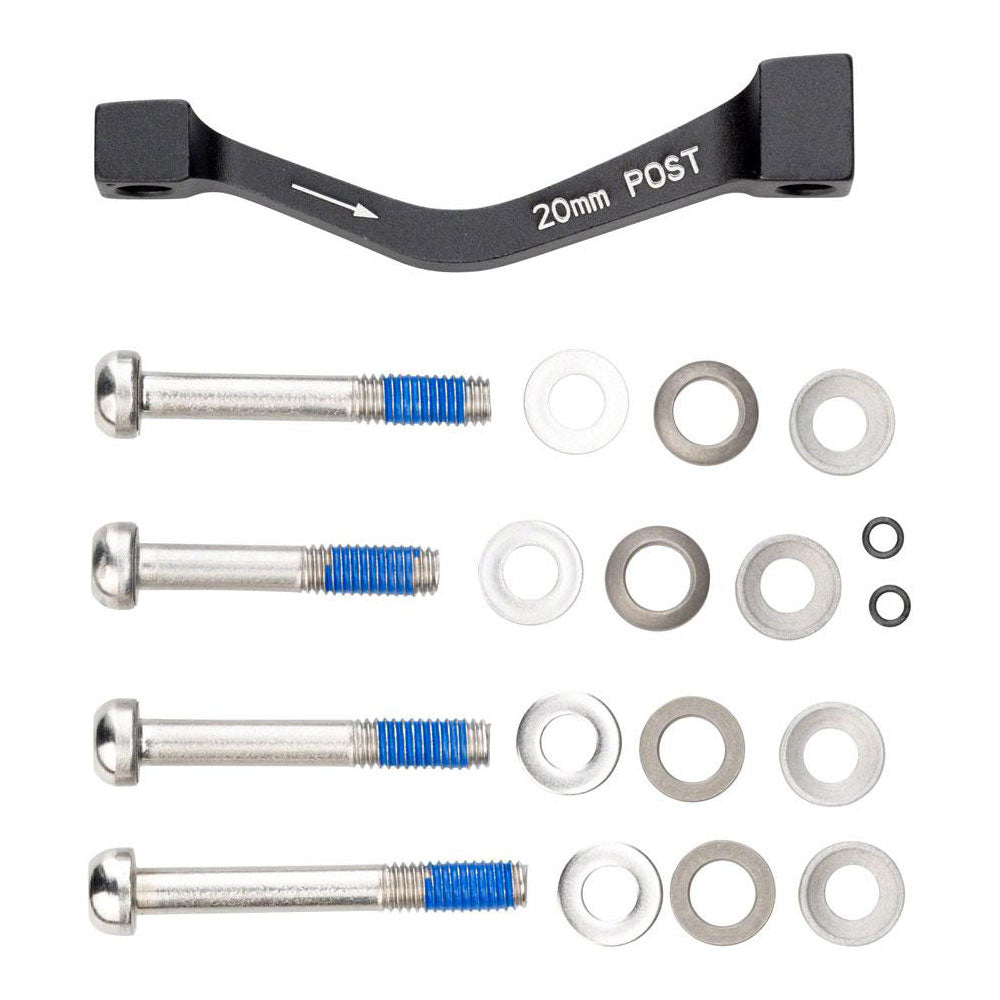 SRAM - Avid Post Frame Or Fork To Post Caliper Brake Mount - F 160-180mm - R 140-160mm 160-180mm 180-200mm - Black - Stainless Bolts - Mount - 20mm Increase