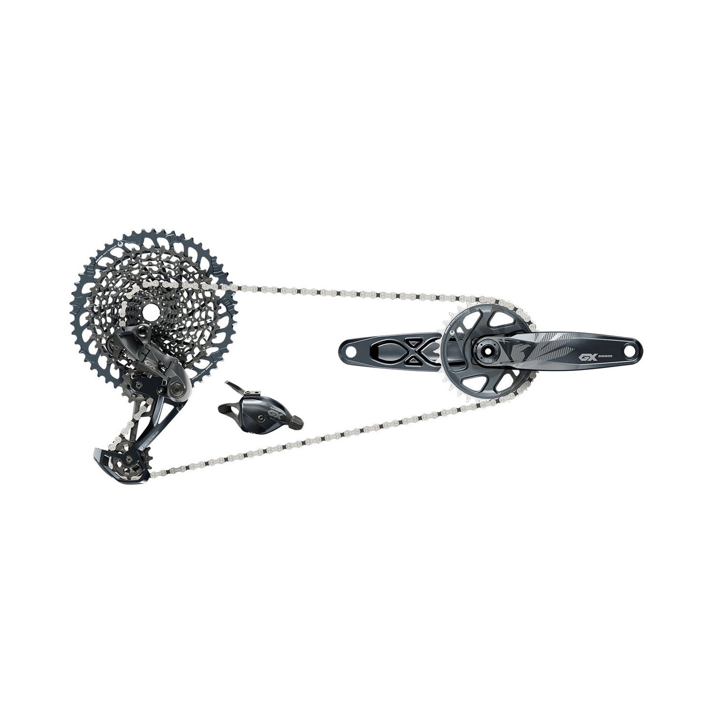 SRAM GX Eagle 1x12 Groupset - Non Boost 6mm Offset - Lunar Grey - 10-52T - 170mm DUB Crank