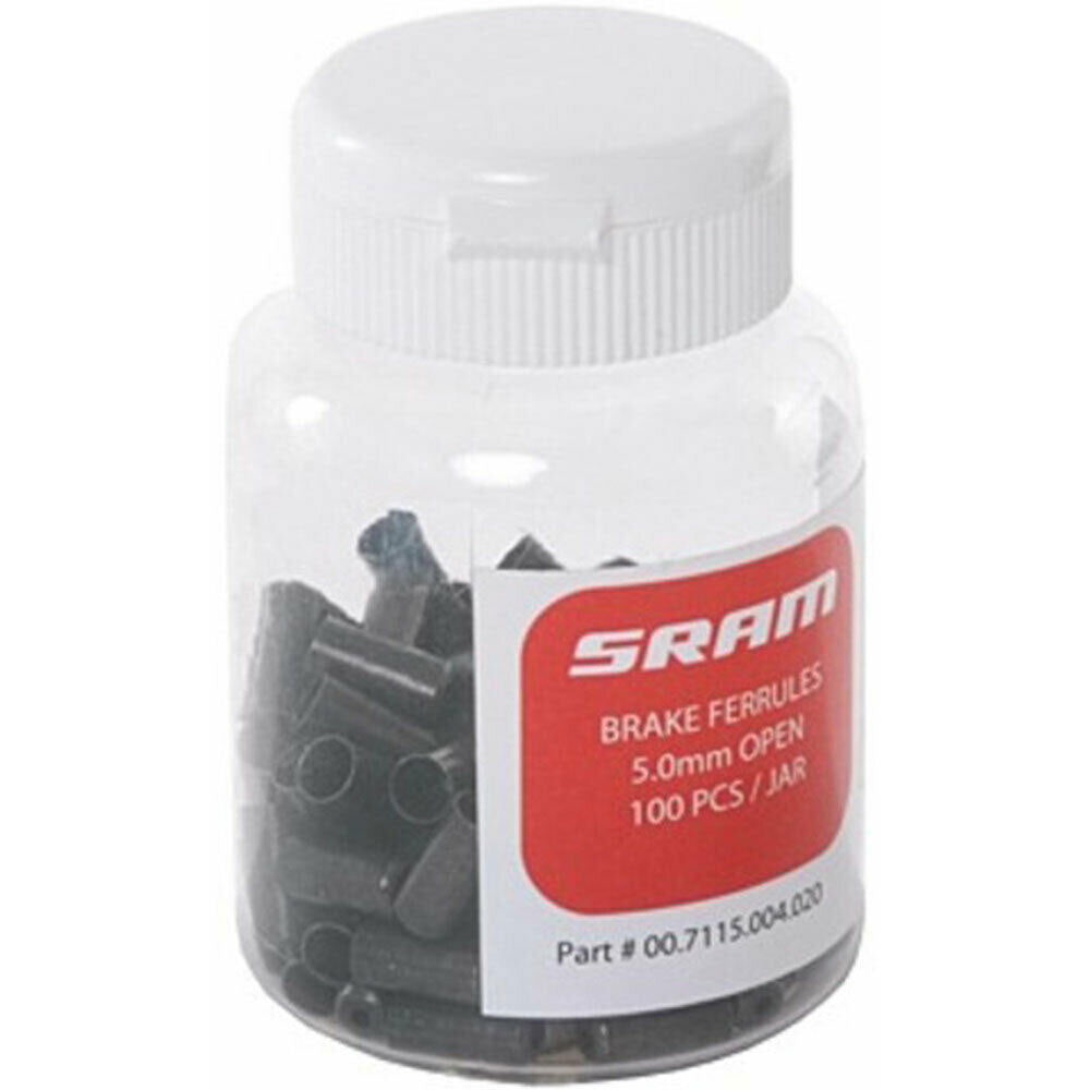 SRAM Pitstop Brake Outer Cap Ferrules - 5.0mm - Black - 100 Pack