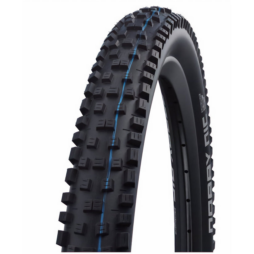 Schwalbe Nobby Nic HS602 Tyre - Black - Blue - TLE Kevlar Folding - Super Ground - E-50 - Addix Speedgrip - EVO - 2.25 Inch - 26 Inch