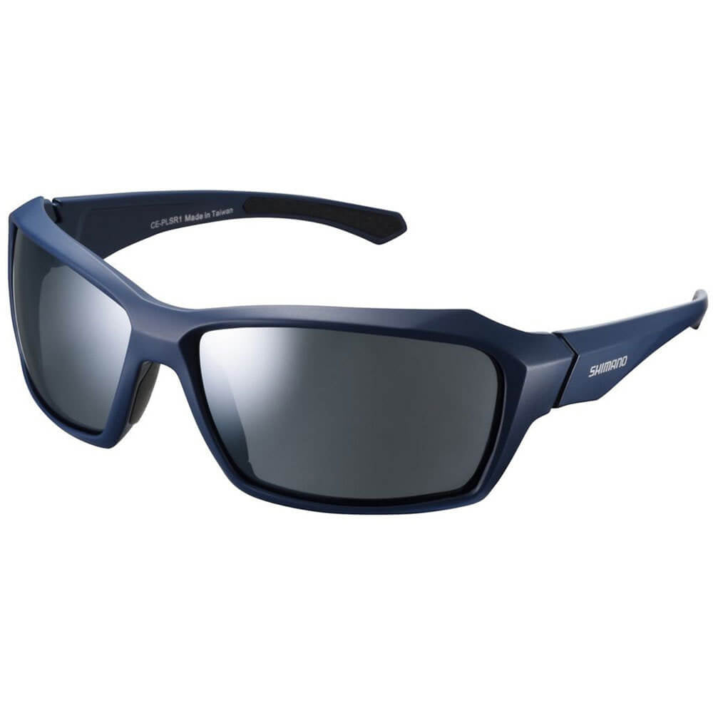 Shimano CE-Pulsar Sunglasses - One Size Fits Most - Matte Navy Smoke Silver Mirror Lens
