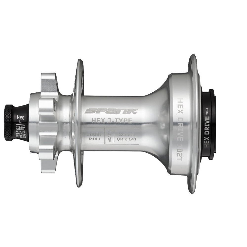Spank Hex Drive Rear Hub - Not Applicable - Raw Silver - 12x148mm Boost - J-Bend Spoke - 6 Bolt - Rear - 32 Hole