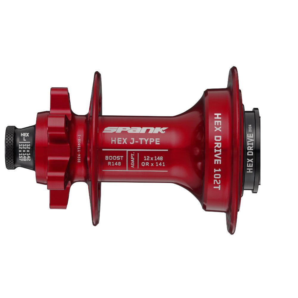 Spank Hex Drive Rear Hub - Not Applicable - Red - 12x148mm Boost - J-Bend Spoke - 6 Bolt - Rear - 32 Hole