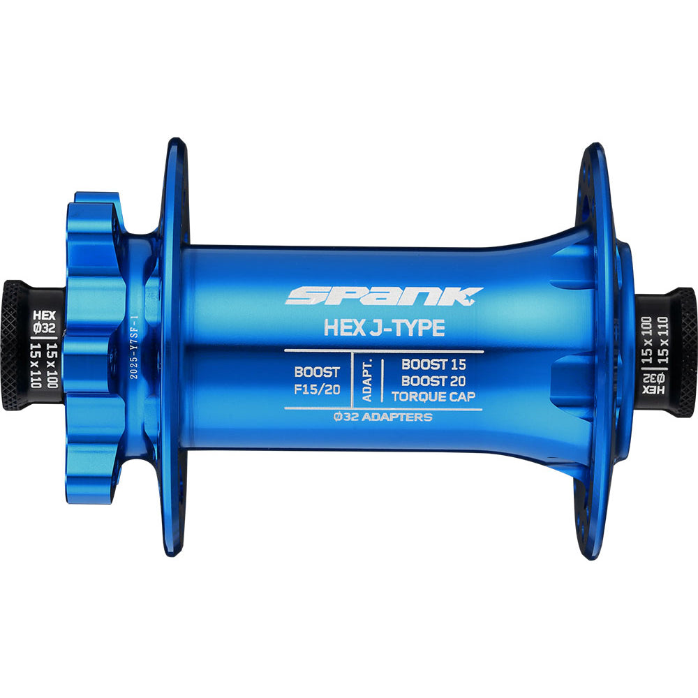 Spank Hex Front Hub - Blue - 15x110mm Boost-20x110mm - J-Bend Spoke - 6 Bolt - Front - 32 Hole
