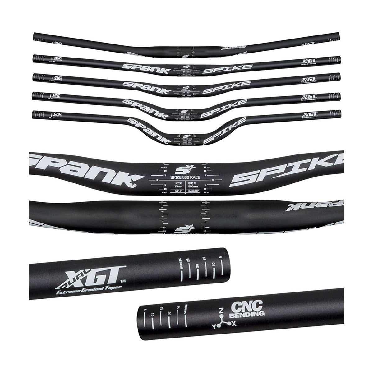 Spank Spike Race Alloy Bars - Black - 31.8mm - 50 Rise - 800