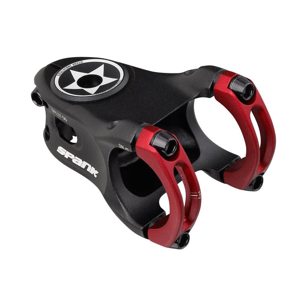 Spank Split 35 Stem - Red - 35mm - 50mm x 0 Degree - 1 1-8th Inch