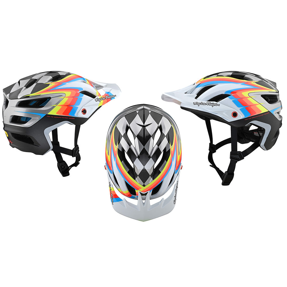 TLD A3 Born From Paint LE MIPS Helmet - XL-2XL - Sideway White - Grey