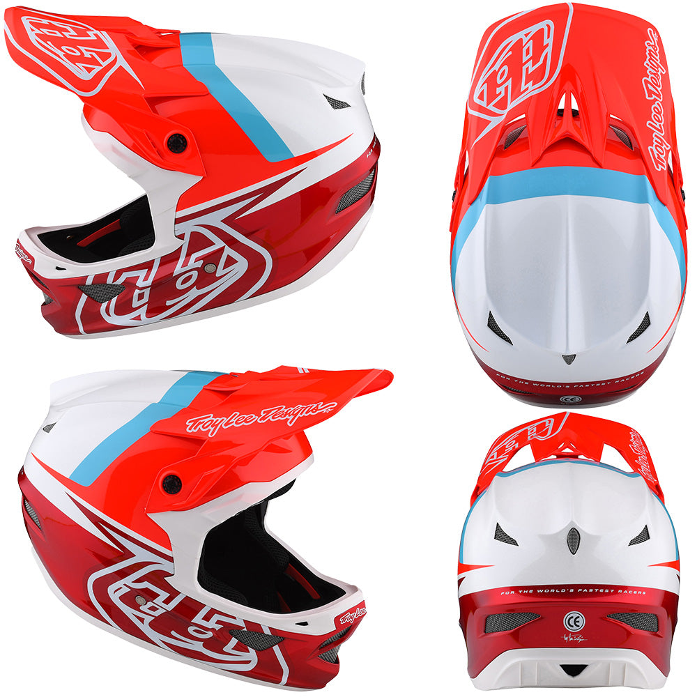 TLD D3 Fiberlite Helmet - S - Slant Red
