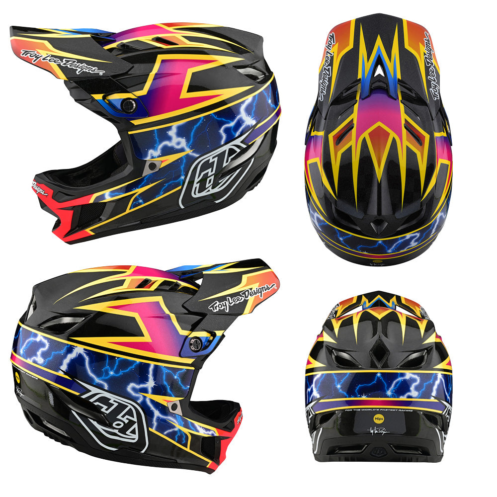 TLD D4 Carbon MIPS Helmet - XL-2XL - Lightning Black