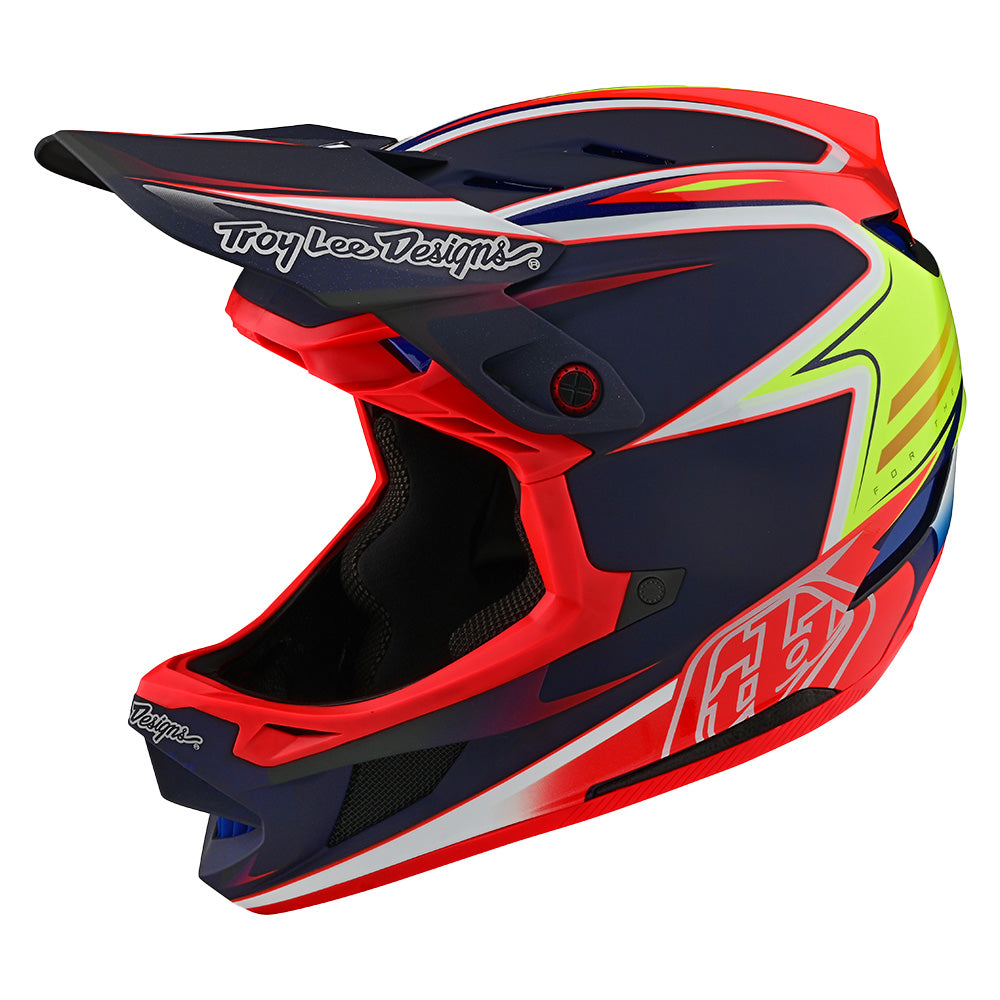 TLD D4 Carbon MIPS Helmet - M-L - Lines Black - Red